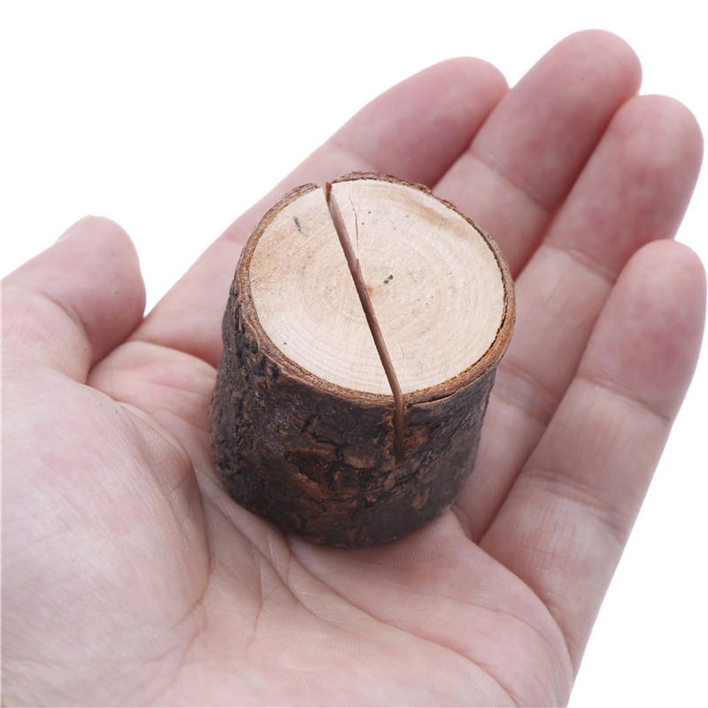 10X Wooden Party Table Number Stand Place Name Card Holder Decoration Decor