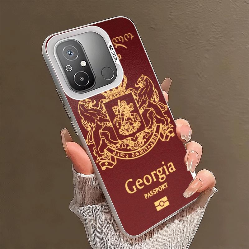 Georgia Passport Flag Shockproof Phone Case for Xiaomi Poco X7 X6 X5 X3 Pro F7 Ultra M8 Redmi 15C 15 14C 13C 12C 10C 13 12 10