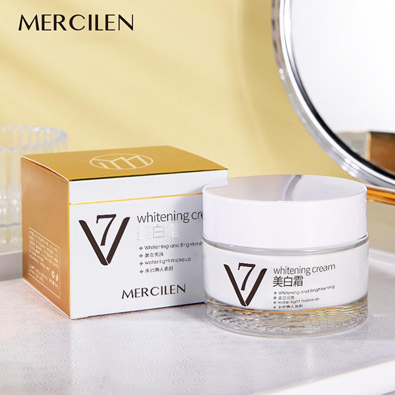 Mercilen V7 Осветляющий Натуральный Крем Увлажняющий Ленивая База Под Макияж Осветление Кожи Омоложение Упругость Уход за Кожей Женская Красота Лицо