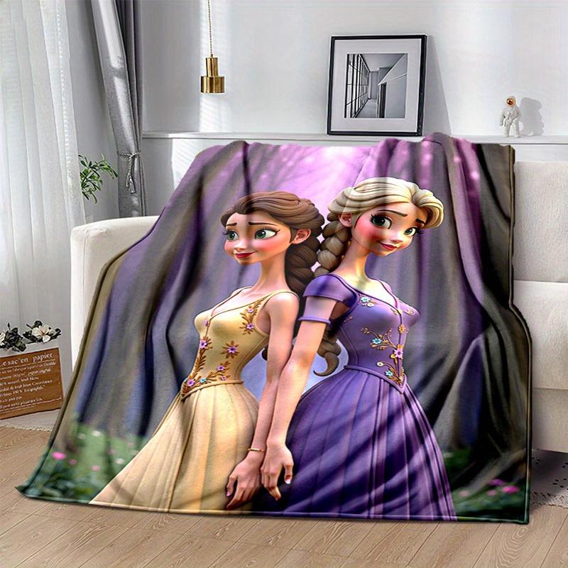 1pc, Cartoon Princess Blanket, Seasonal Universal, Home Decoration, Throw Blankets, Soft Flannel Throw Blanket, Versatile & Cozy for Bedroom