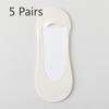 5 Pairs of Women's Summer Thin Pure Cotton Sweat Wicking Anti Skating Silk Invisible Boat Socks