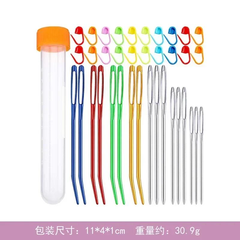 Иглы для гобеленов с загнутым кончиком, пряжа, спицы для вязания, ткацкие спицы, большое ушное изогнутое ушное иглы, вязание крючком, аксессуары для шитья своими руками