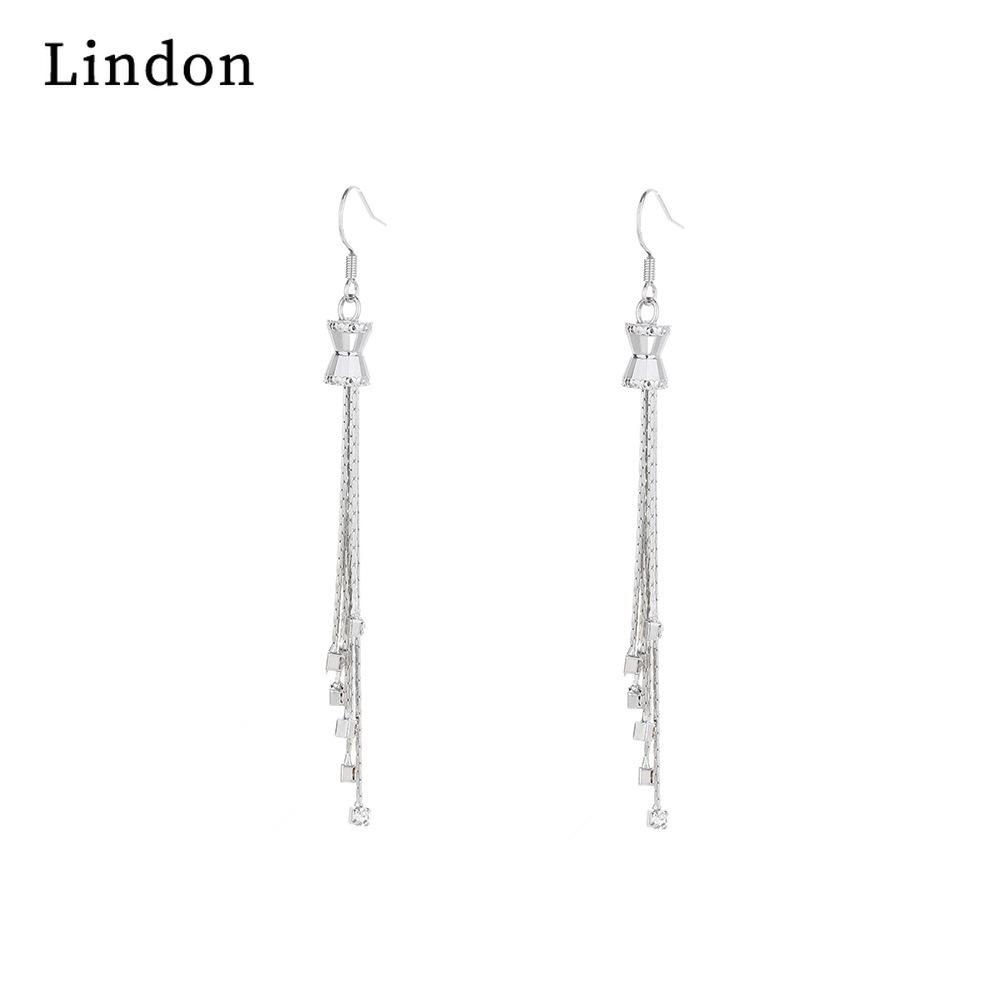 Классические серьги Lindon из медного сплава с цирконом, серьги-капли для женщин, подарки на свадьбу