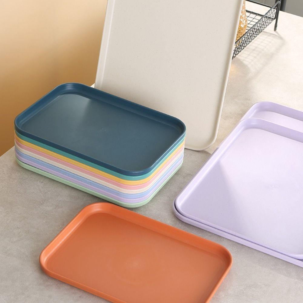 Multiple Colors Tray Plastic Food Bread Pan Nordic Storage Tray  Kitchen Supplies