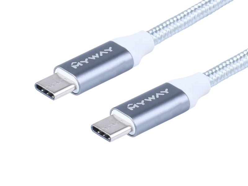 Кабель для зарядки и синхронизации с оплеткой из микрофибры, 120 см, USB-C > USB-C