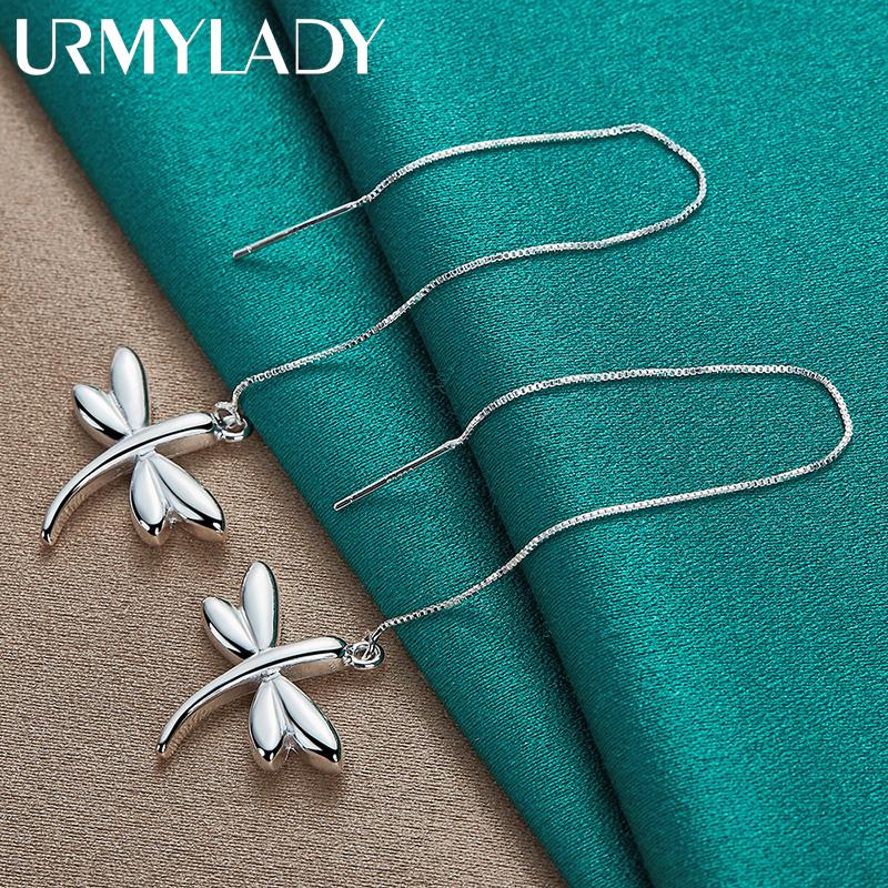 Серьги из стерлингового серебра 925 пробы в форме уха стрекозы для женщин, очаровательные ювелирные изделия