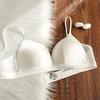 % Mulberry silk silk inner triangle cup underwear women's small breasts slightly gathered thin silk surface seamless bra cover