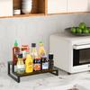 Spice Rack Organizer for Countertop 2 Tier Kitchen Counter Shelf Wooden Tiered Display Stand Riser Shelf