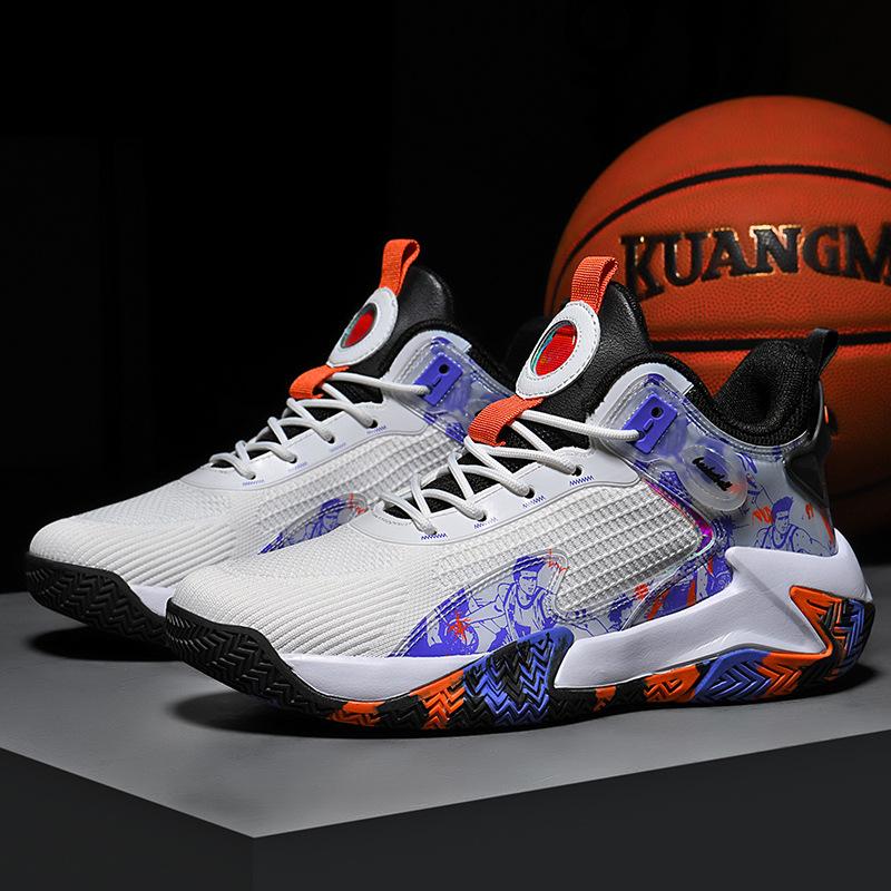 Мужская обувь большого размера, спортивная и повседневная обувь из летучего трикотажа, мужские баскетбольные кроссовки, дышащие, нескользящие, износостойкие и амортизирующие, легкие