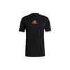 Solid Color Logo Print Short Sleeve Sports Tee Men Tops Black GM2145
