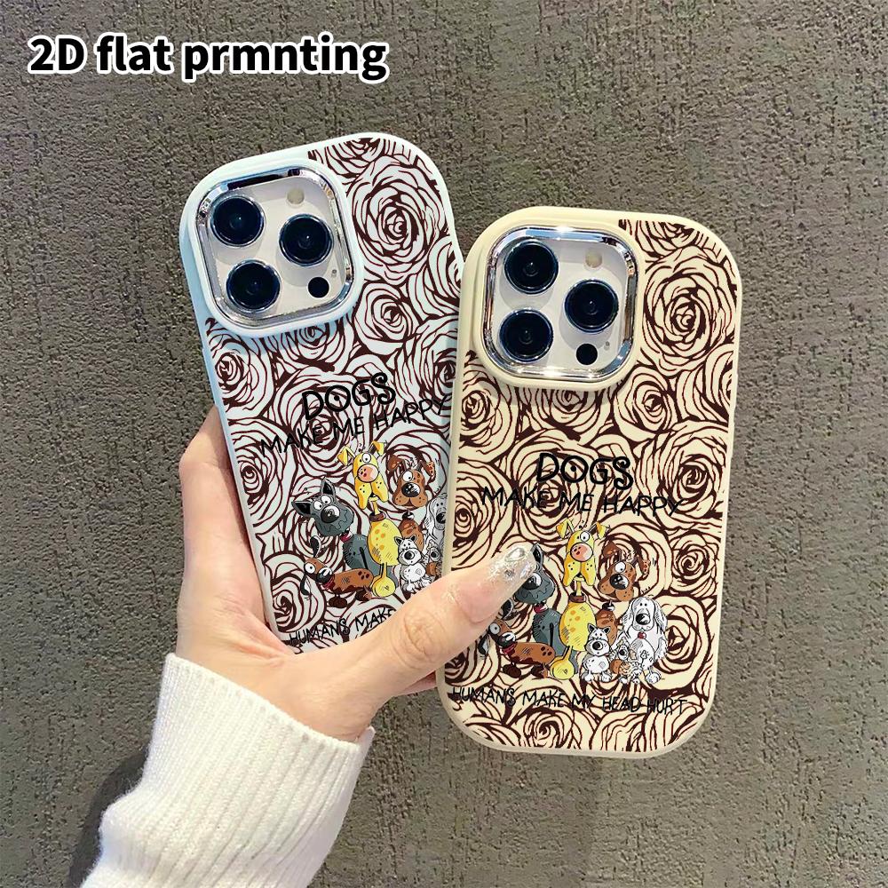 Чехол для телефона: 2D плоский дизайн, подходит для iPhone 18 17 16 15 14 13 Pro, парный стиль, мультяшная собака, рождественский и хэллоуинский подарок