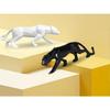 Modern Black & White Geometric Shape Panther for Home Decor (Pack of 2, White & Black)