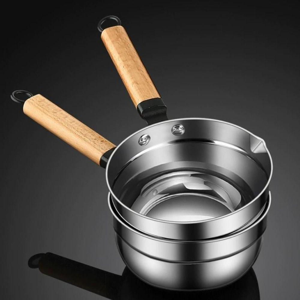 Multipurpose Soup Ladle Wooden Handle Water Spoon Small Saucepan Water Scoops for Flower Watering