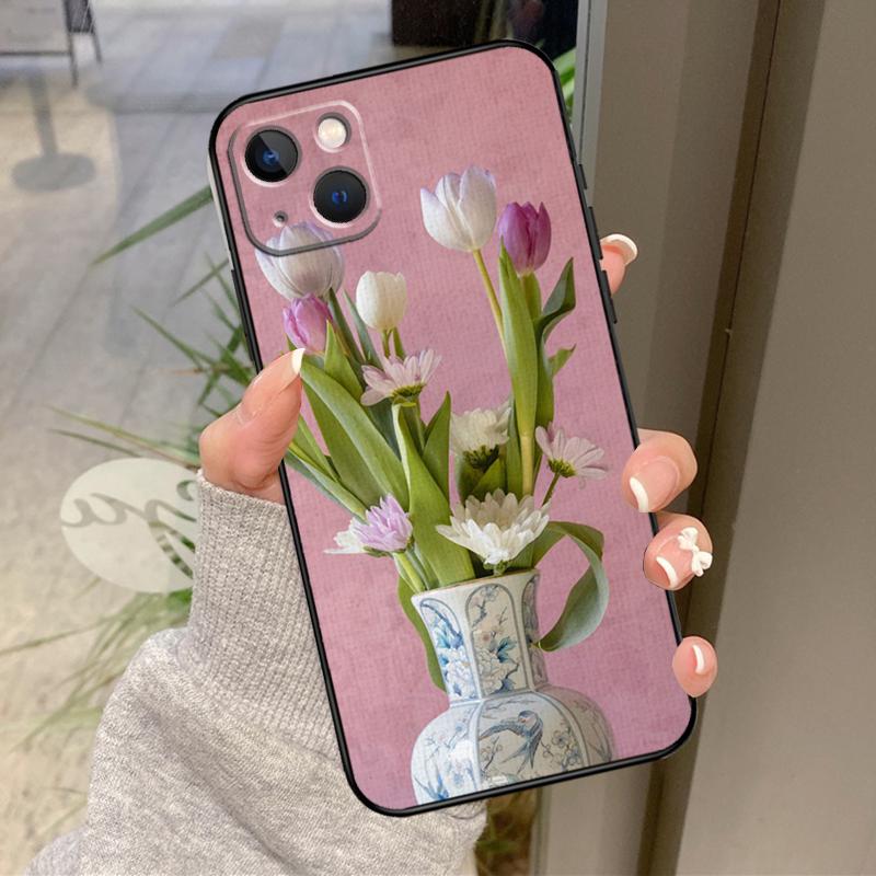 Цветочный весенний чехол с тюльпанами для iPhone 16 Pro Max 15 14 12 11 13 17 Pro Max Plus 12 13 Mini 16e 17 Air Задняя крышка