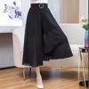 Plus Size Chiffon Wide Leg Trousers Women Summer Black High Waist Pants Woman