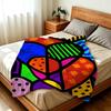 Artist R-Romero B-Britto Throw hot High-Density Short Plush Blanket Soft Skin-Friendly for Sofa Nap Air-Conditioned Room
