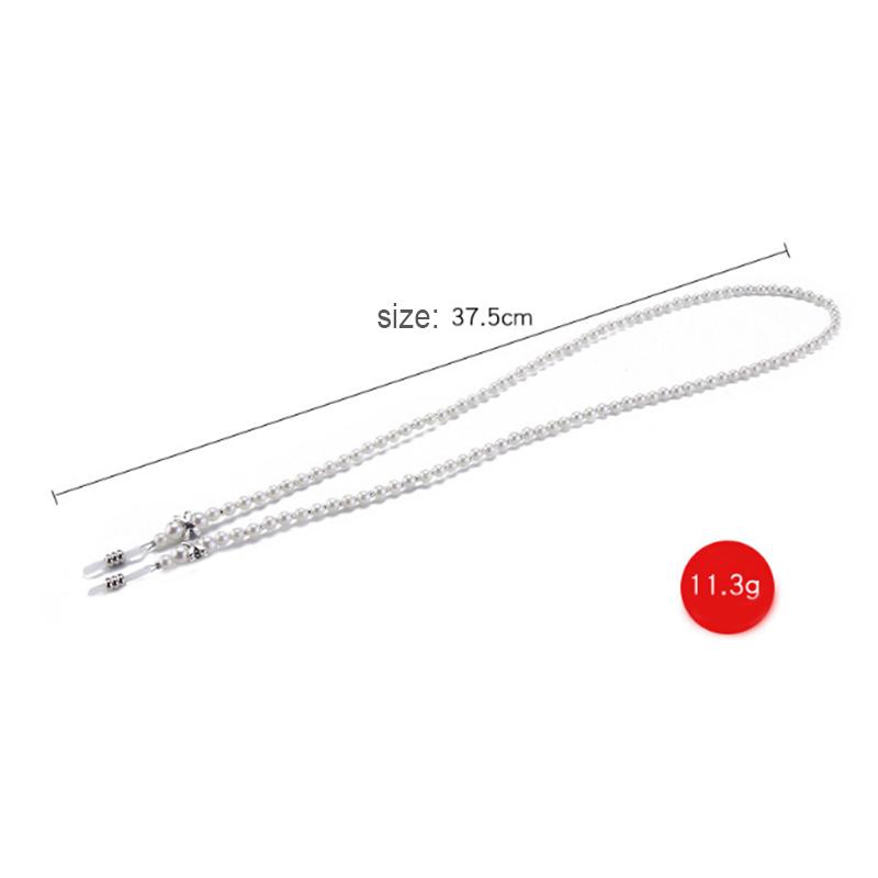 Жемчужный держатель для солнцезащитных очков, цепочка для очков для чтения, очки, шейный шнур, металлический ремешок