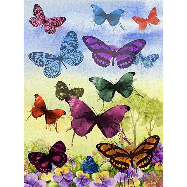 DIY 5D Diamond Painting Butterfly Full Round Drill Diamond Embroidery Flowers Cross Stitch