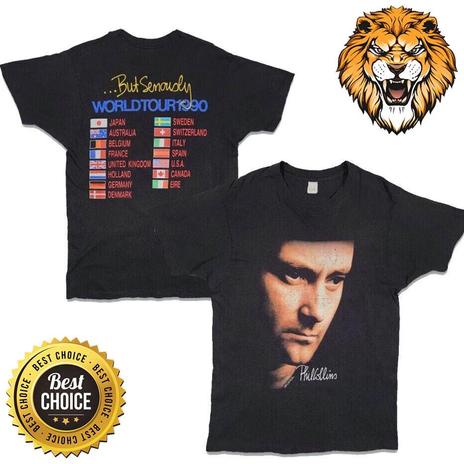 Phil Collins Vintage 90s But Seriously World Tour 1990 T-Shirt A3685