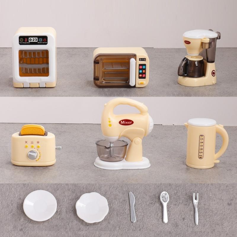 11Pcs Miniature Dollhouses Kitchen Appliances Set Realistic ABS Toy Accessories For Kids Pretend Play