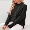 Autumn and Winter Women's Plus Size Solid Colour Round Neck Pullover Sweater Loose Knit Sweater
