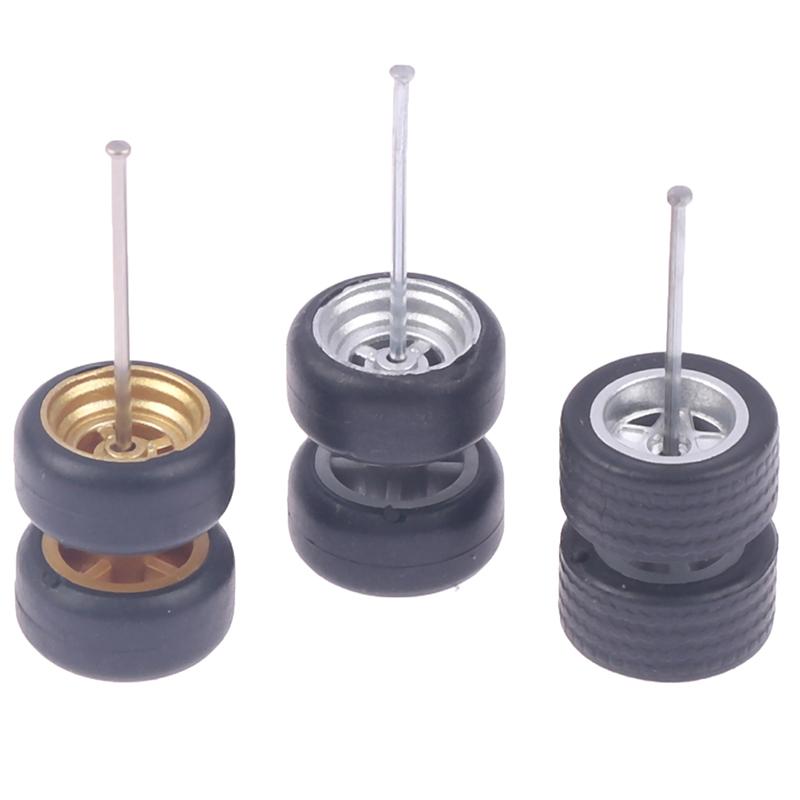 1/64 Wheels For Hotwheels With Rubber Tire Model Car Modified Parts Toys