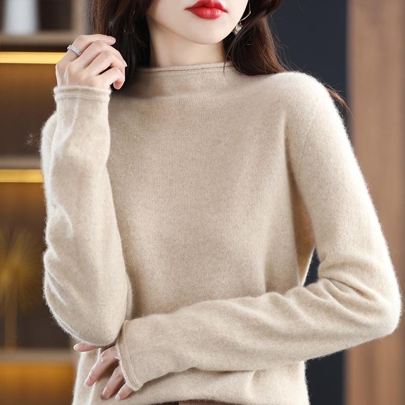 Женский свитер, 100% мериносовая шерсть, СОВРЕМЕННАЯ НОВАЯ SAGA, зимняя шерстяная водолазка, вязаный пуловер, осенний джемпер, женские вязаные топы