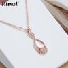 Glossy Rose Gold Color Pendant Necklaces For Women Kinel Ethnic Bride Wedding Jewelry