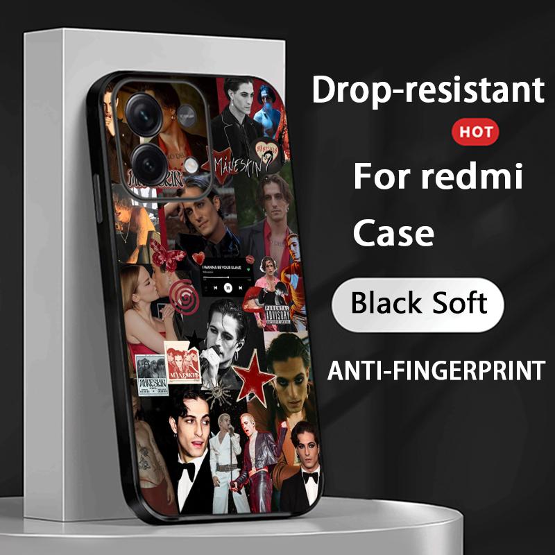 Чехол для телефона Maneskin с крутым узором группы Для Redmi Note 14 13 12 11 Pro Plus S 5G 14C A3 Мягкая черная задняя крышка телефона