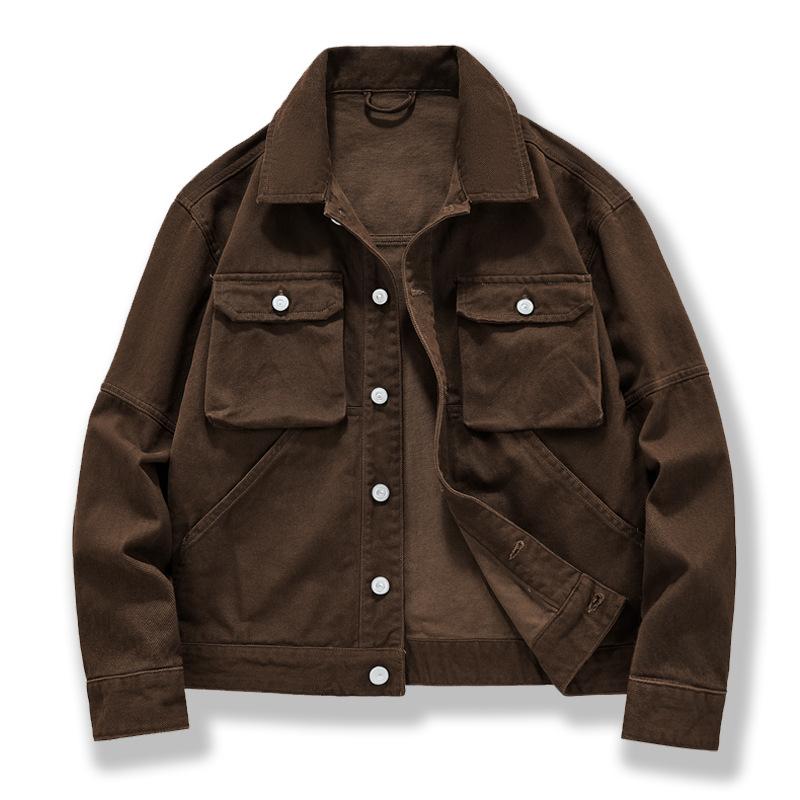 Высококачественная американская ретро-тяжелая джинсовая куртка мужская весенняя новая свободная модная брендовая куртка из чистого хлопка для инструментов