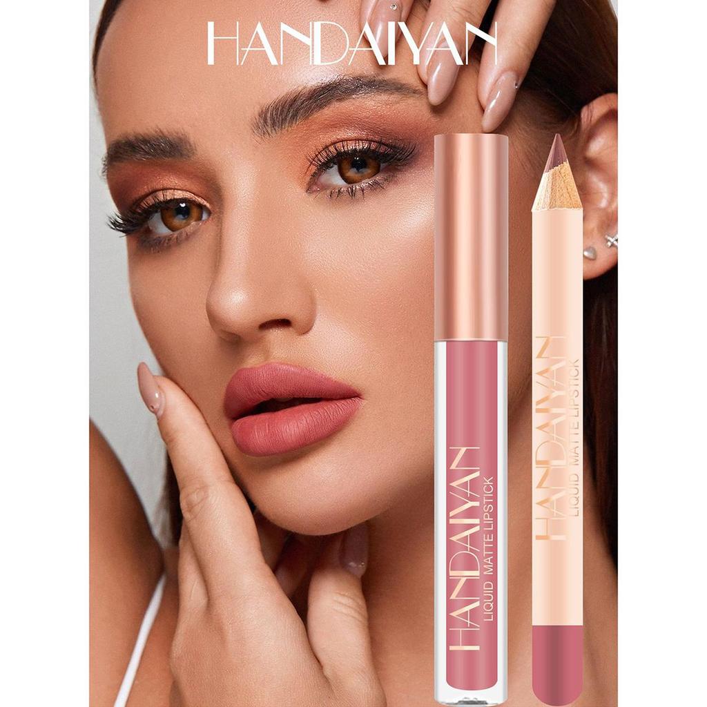 HANDAIYAN Набор блесков для губ для губ, водостойкая матовая жидкая помада-карандаш, сексуальный красный стойкий карандаш для губ, косметика для макияжа