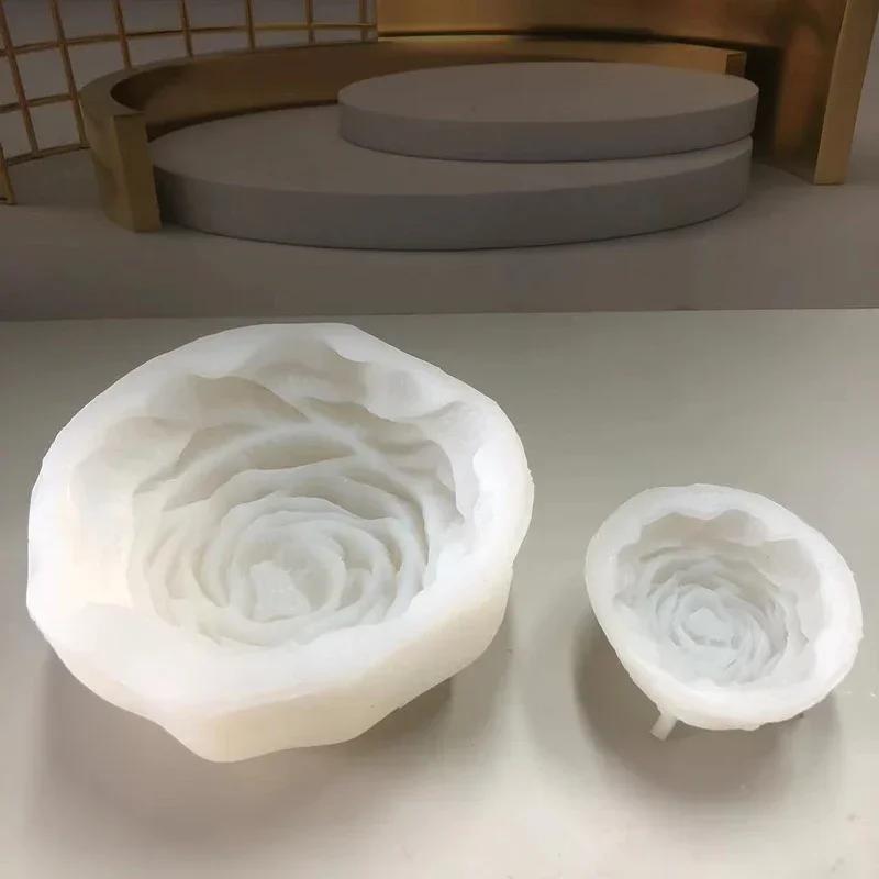 Очень большая силиконовая форма для 3D свечей в виде цветов, инструмент для изготовления ароматических свечей из пионов, гипса и смолы, набор для выпечки мыла и шоколадного торта.
