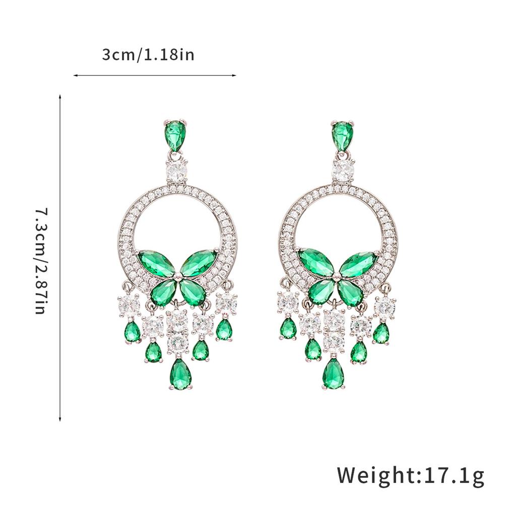 Silver Needle French Fresh Exaggerated Diamond Earrings Light Luxury High-end Stud Earrings Temperament Earrings Design Sense Niche