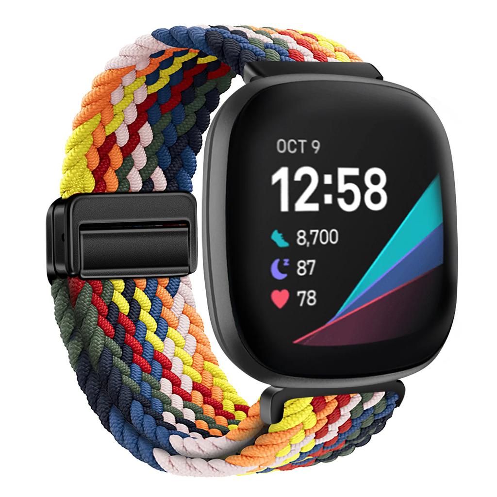 Магнитный браслет-застежка для Fitbit Sense 2/1 Нейлоновый ремешок-петля Correa для умных часов Fitbit Versa 4 3 Дышащий ремешок на запястье