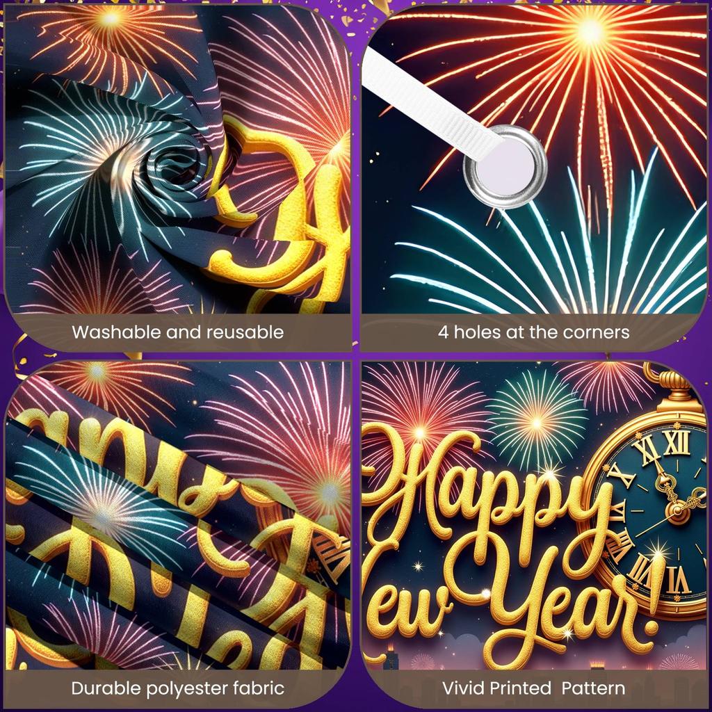 Clock Theme Banner Night Sky Background Night Sky Banner New Year Celebration Banner Sparkling Effect Happy New Year Decor