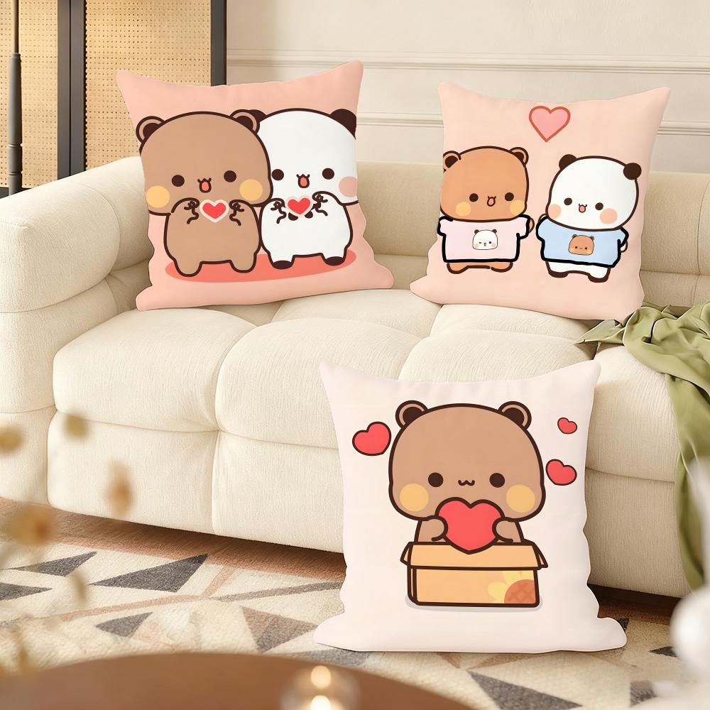 Bubu And Dudu Cushion Cover Soft Short Plush Pillow Cover Smooth Cozy Texture Aesthetic Cushion Case Home Decor