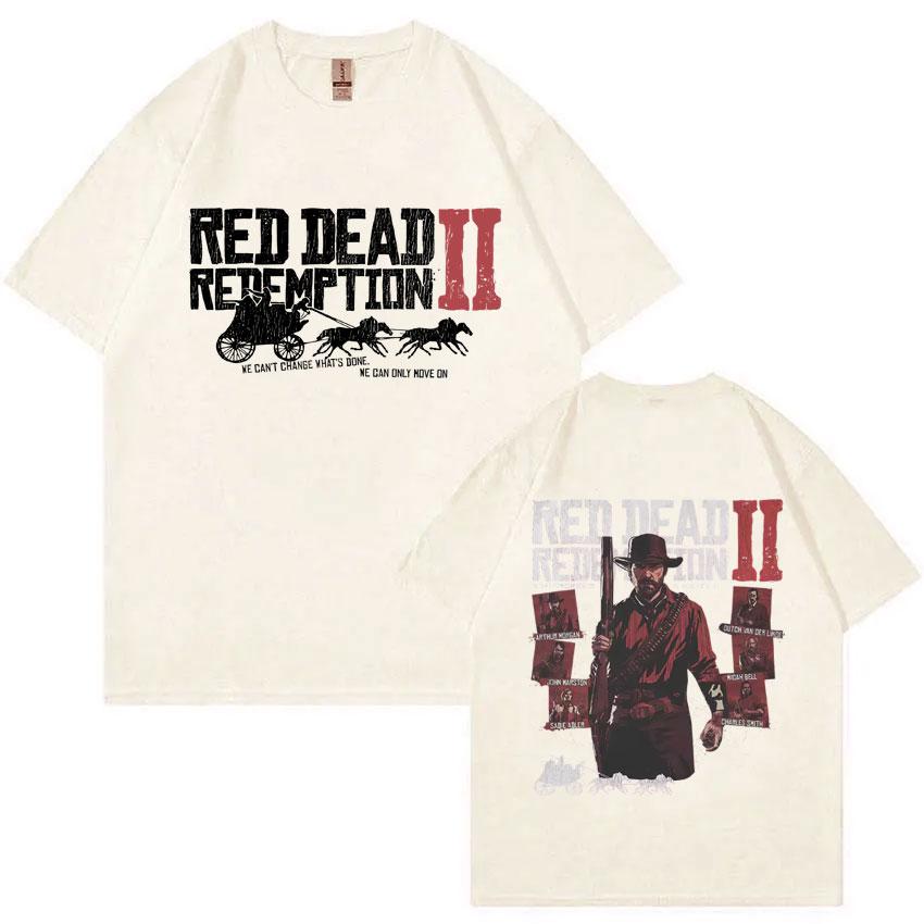 Игровой Футболка Red Dead Redemption 2 Мужская Женская Повседневная Винтажная Хлопковая С Коротким Рукавом Футболки Унисекс Модная Оверсайз Футболка