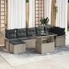 VidaXL 8-Piece Garden Sofa Set with Cushions In Lightweight Poly Rattan 3348328