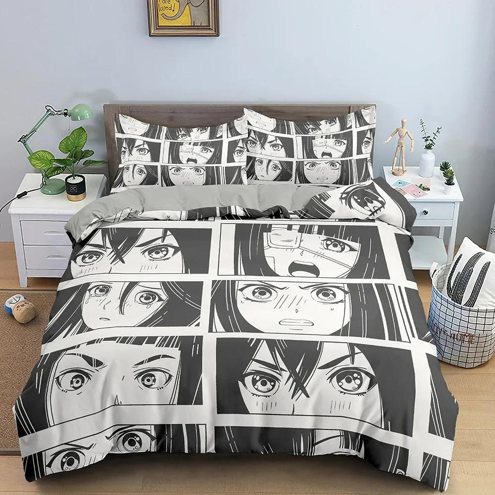 Comic Pattern Duvet Cover Queen King Cartoon Bedding Collection For Boys Girls Hippie Hip Hop Rock Style Polyester Comforter Cover