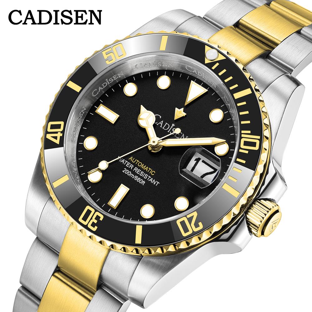 Cadisen New TOP Brand Luxury Men's Watch with Box Water Resistant 200m/660ft NH35 Automatic Men's Mechanical Watches