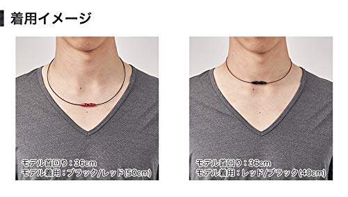 Ожерелье phiten RAKUWA Neck Wire EXTREME 50 см передовая технология Черный/Красный [Жесткие плечи] [Жесткая шея] [Использует Metax]