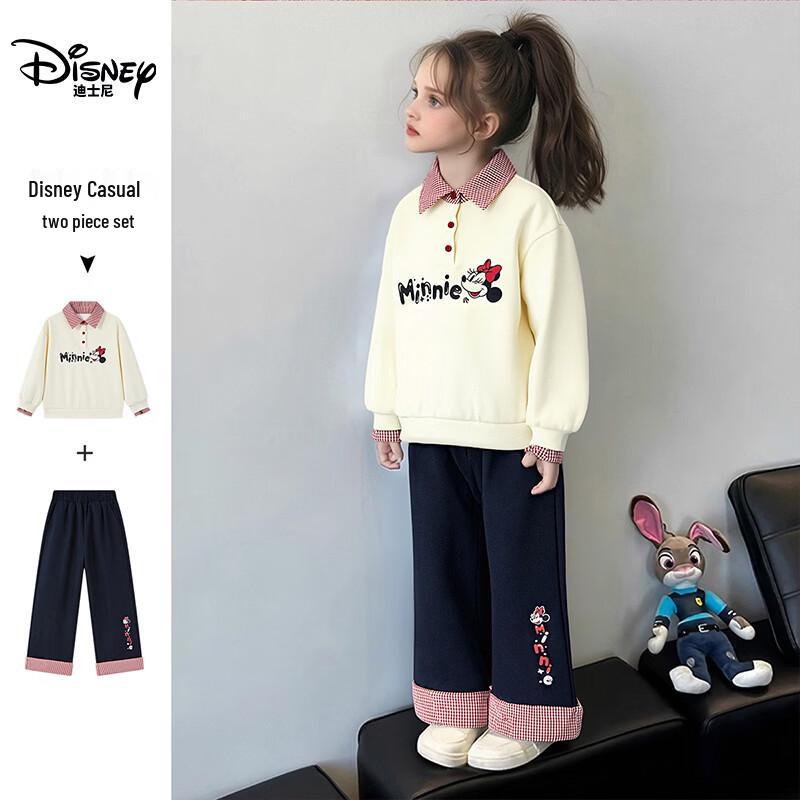 Весенний комплект: поло-свитшот и брюки для девочек Disney 2026