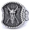 S925 Silver Ring Viking Portrait Pirate Series Men's Ring