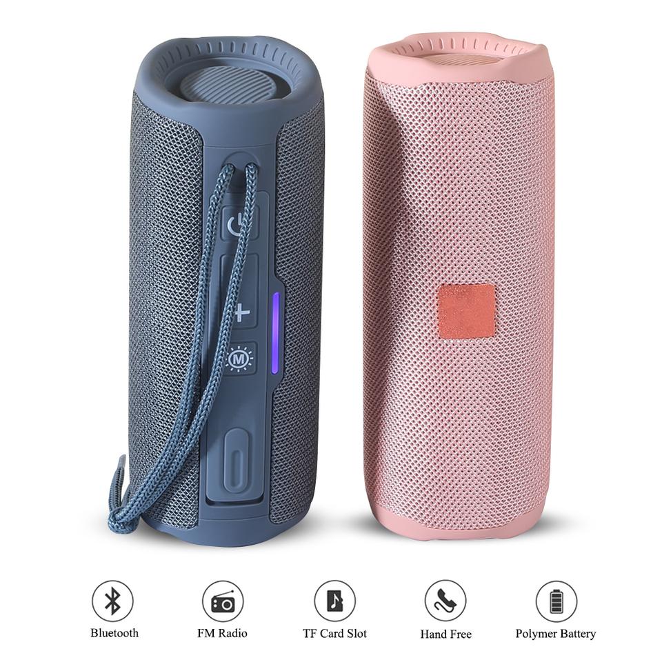 Portable Bluetooth Speaker Dual Bass LED Wireless Subwoofer Waterproof Outdoor Column Boombox FM AUX BT TF Music Player