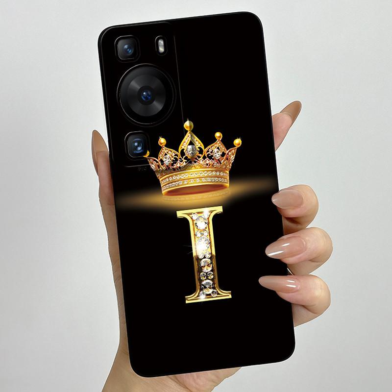 Для Huawei P60 / P60 Pro / P60 Art Чехол для телефона с короной и буквой для пары HuaweiP60 P60Pro P60Art Мягкий силиконовый TPU Защитный корпус