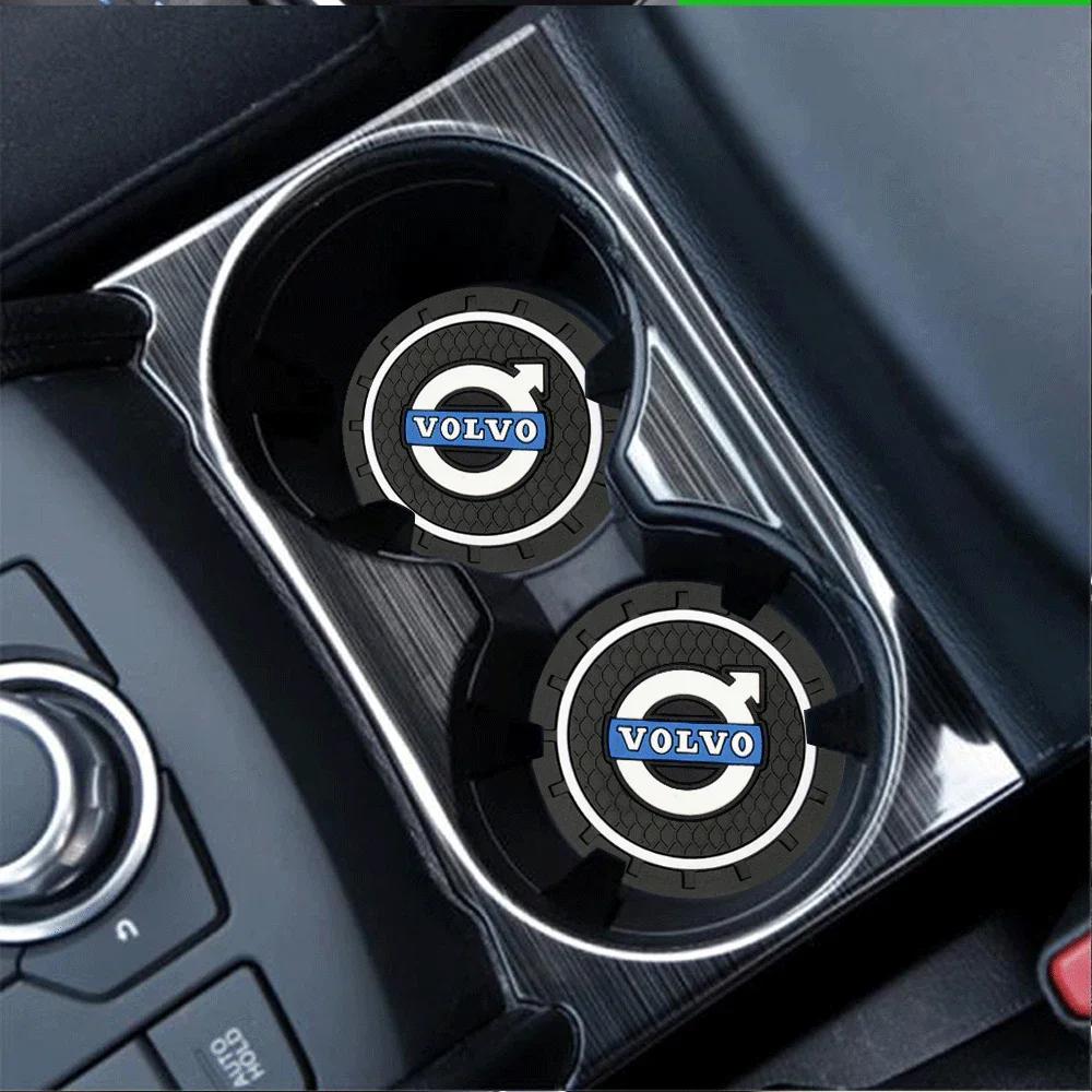 mlphz1 1/2Pcs Silicone Coaster Anti-noise Water Cup Pad Cushion For Volvo XC60 XC90 V90 V40 V60 S60 V50 S80 C40 XC40 V70 XC70 C30 C70