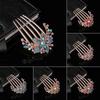 Luxury Hair Accessories Elegant Shiny Rhinestone Hairpin Hair Comb Inlaid Flower