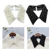 Hand Beading Pearls Collar Elegant Sweet Girls Blouse Collar Detachable Lapel for Lady Peterpan Collar Heavy Duty Shawl