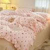 Princess Style Bedding Sets Ruffle Lace Bow Quilt Cover Romantic Bedclothes Decor Woman Girls Bedroom Duvet Cover 4pcs