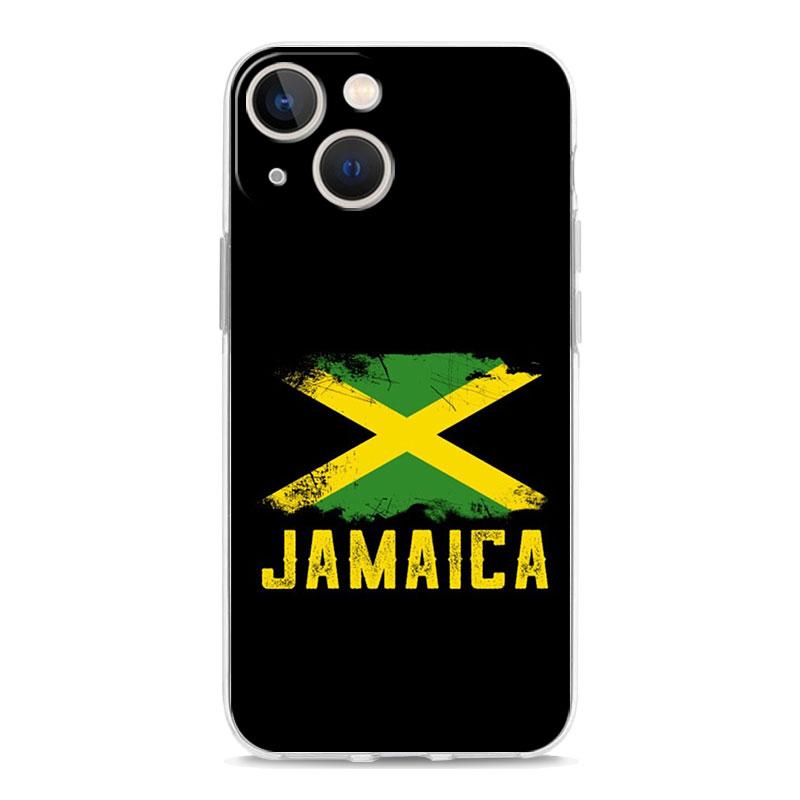 Чехол для телефона iPhone 17 Air Cases iPhone 16 15 12 13 14 Pro Max SE 7 8 Plus iPhone11 Прозрачный Мягкий Чехол Флаг Ямайки